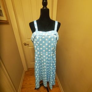 Polka dot dress Blue and white